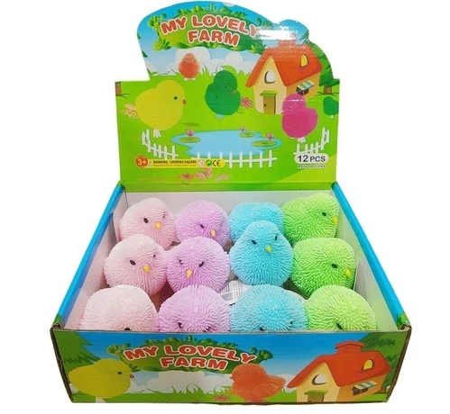 Balle puffer poussin pastel