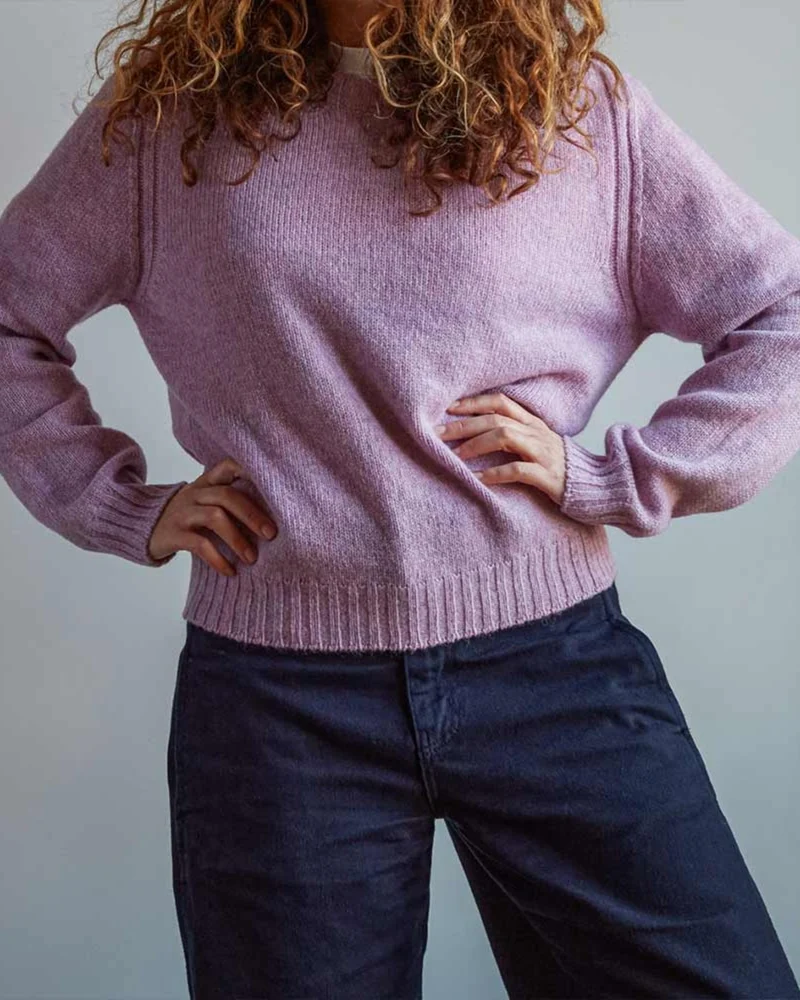 Merci - Pull En Laine Shetland Femme - Rose