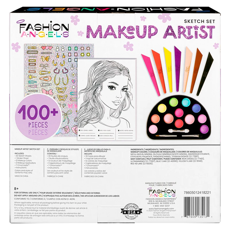 Ensemble croquis de styliste de maquillage