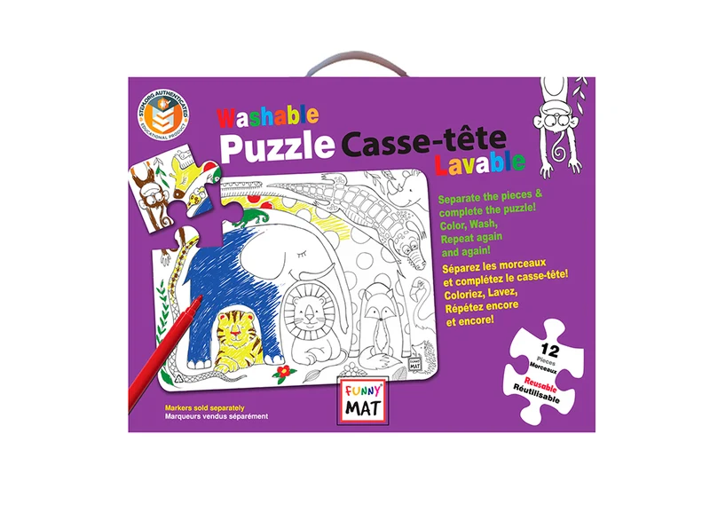 Casse-tête à colorier 12 mcx, Animaux