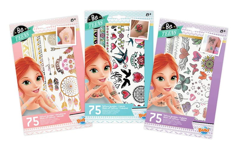Buki - Tatouages fille lavables assortis