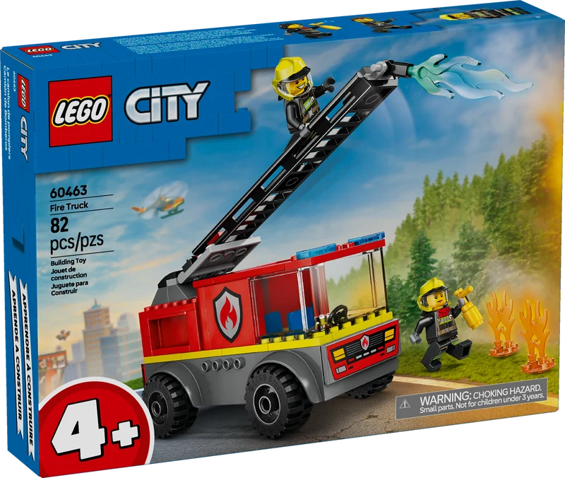 Le camion de pompiers avec échelle