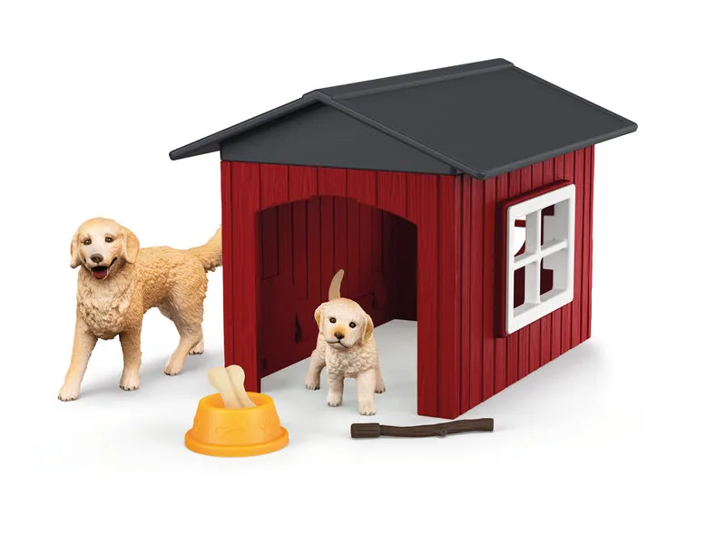 Niche pour chiens avec golden retrievers