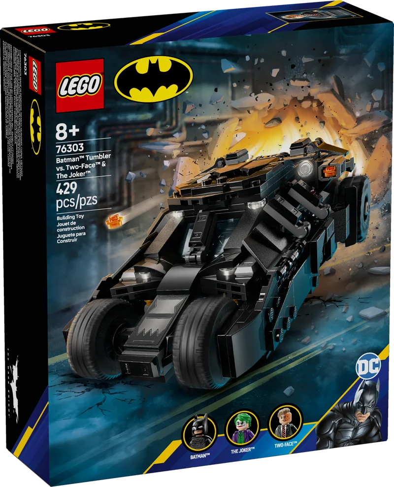 La Tumbler de Batman contre Double-Face et Joker