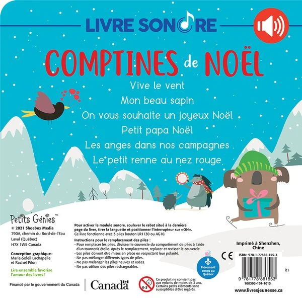 Comptines de Noël Livre sonore