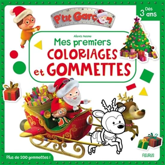 Noël P'tit Garçon Premiers coloriages et gommettes