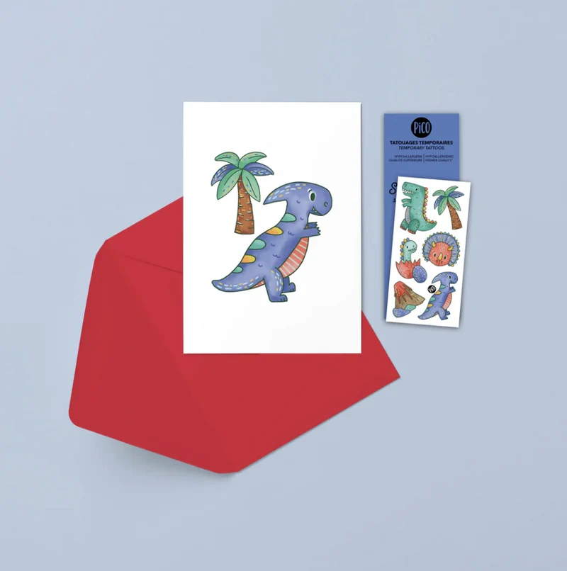 Carte de souhaits le tyrannosaure et ses amis