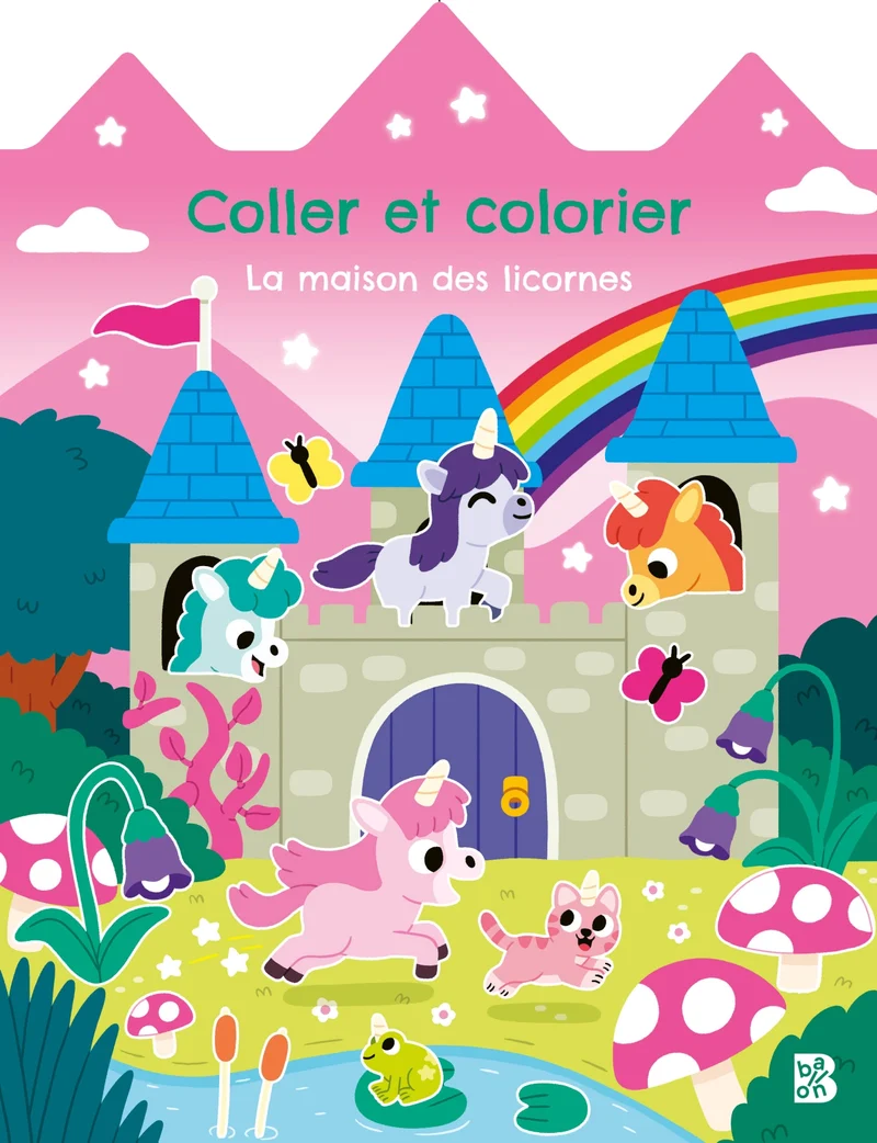 La maison des licornes Coller et colorier