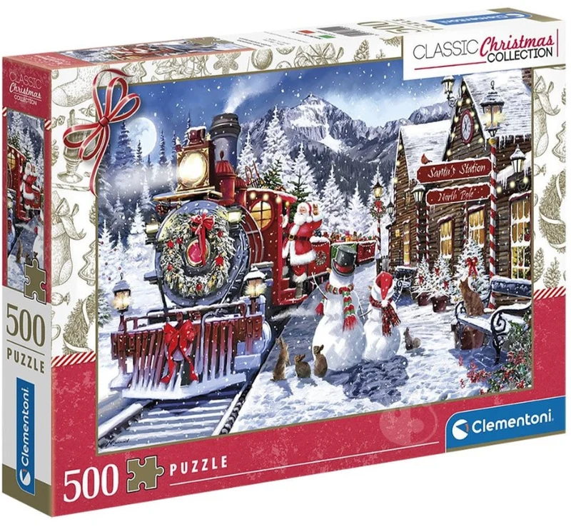 Station de train et bonhommes de neiges, 500 pcs