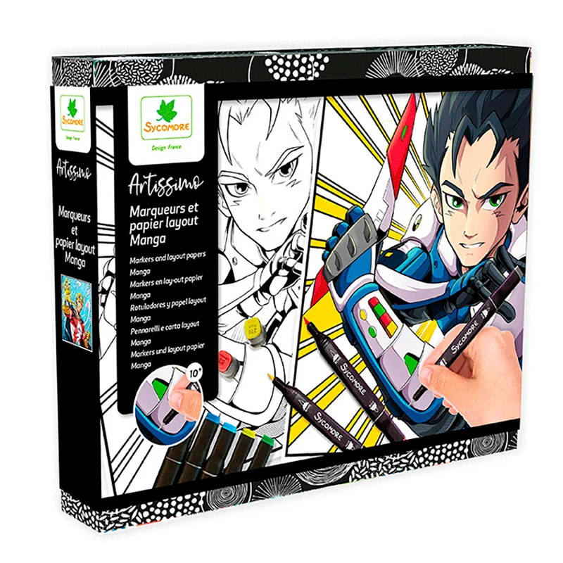 10 tableaux et marqueurs Manga Héro