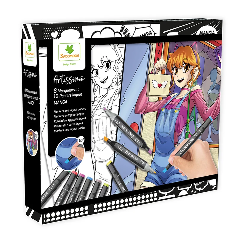 10 tableaux et marqueurs Manga Héroïne