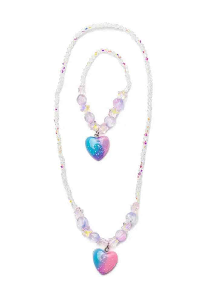 Ensemble collier et bracelet cœur de Galaxie