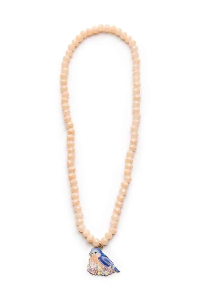 Collier oiseau bleu du printemps