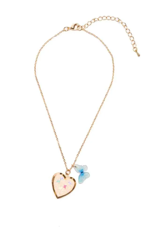 Collier cœur de papillons