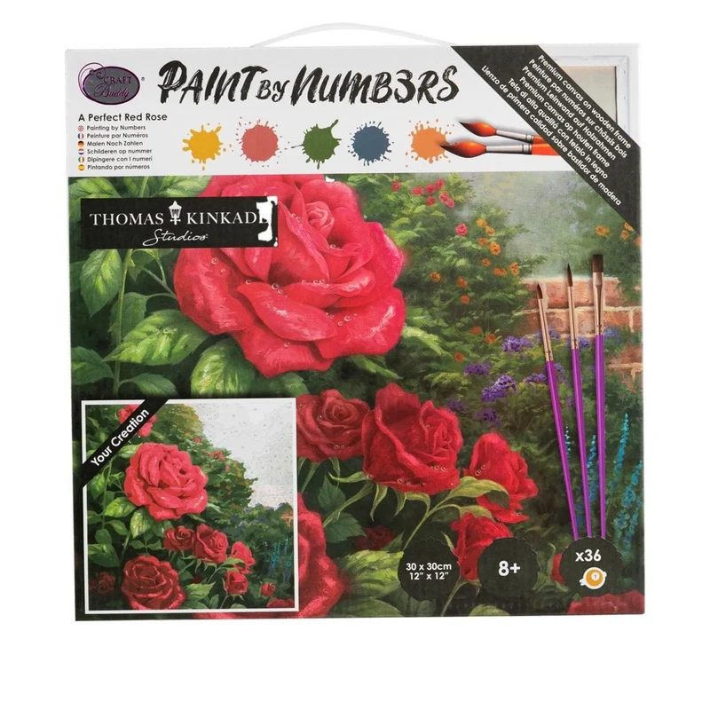 Peinture à numéro Une rose rouge parfaite(Kinkade)