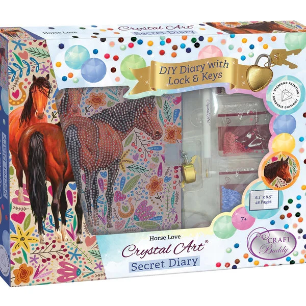 Peinture à diamants journal intime chevaux