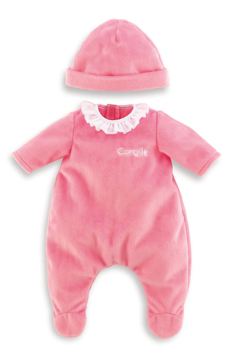 Pyjama Corolle rose avec bonnet pour poupée 14"