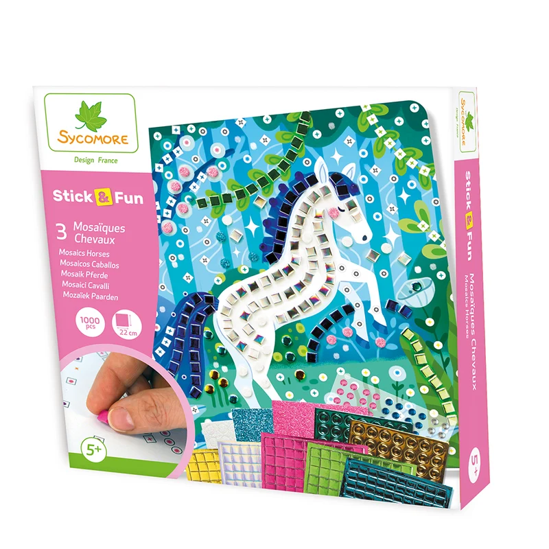 Stick'N Fun - Petit modèle 3 Mosaïques - Chevaux