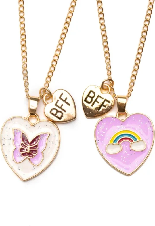 Collier Arc-en-ciel et Papillons BFF assorti