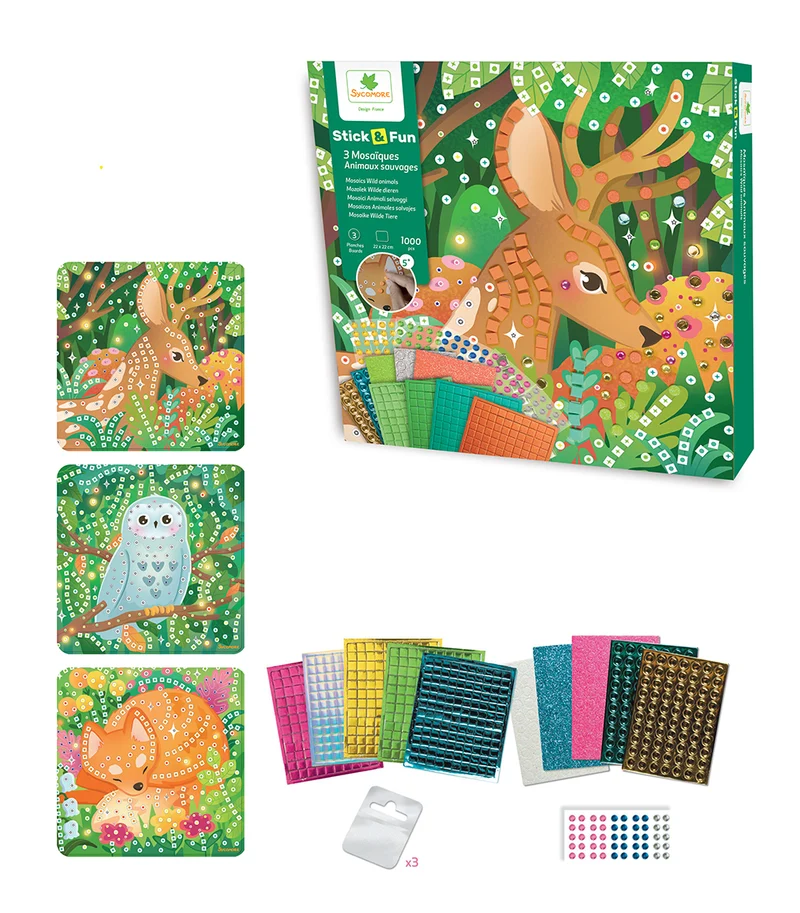 Stick'N Fun modèle 3 Mosaïques animaux sauvages