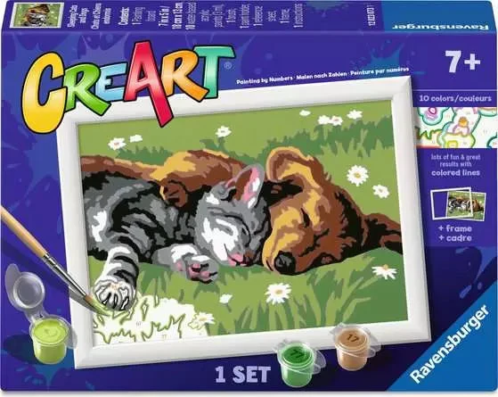 CreART Chien et chat endormis