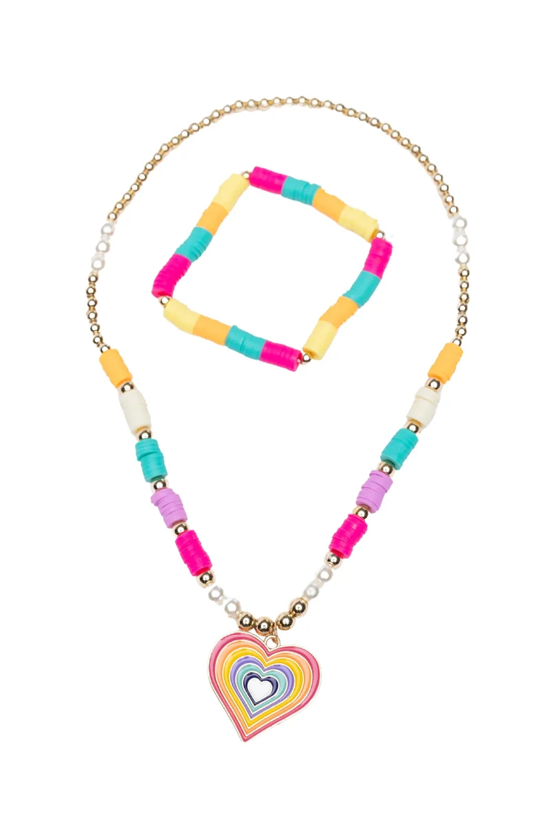 Collier et bracelet arc-en-ciel