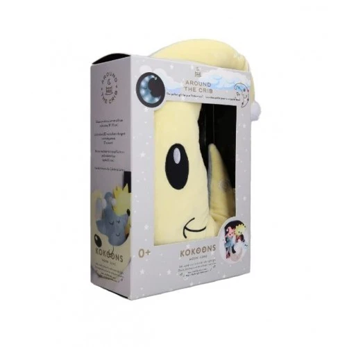 Peluche Lune lumineuse jaune et bleue