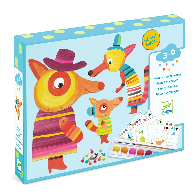 Peinture pour les petits - La famille renard
