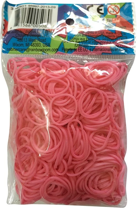Rainbow loom - élastiques rose