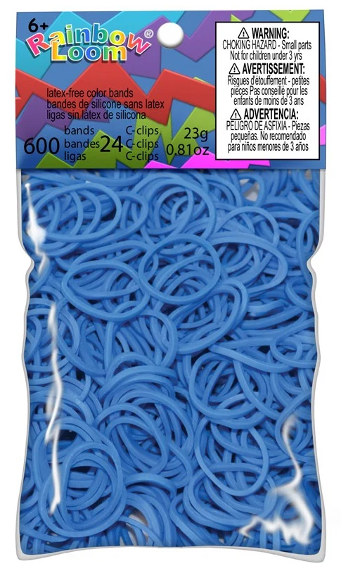 Rainbow loom - élastiques Bleu océan