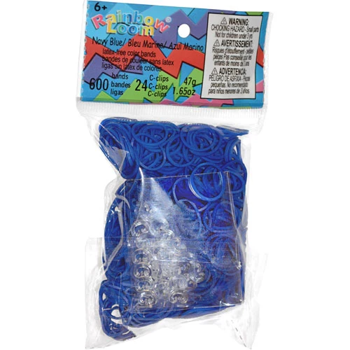 Rainbow loom - élastiques bleu marine