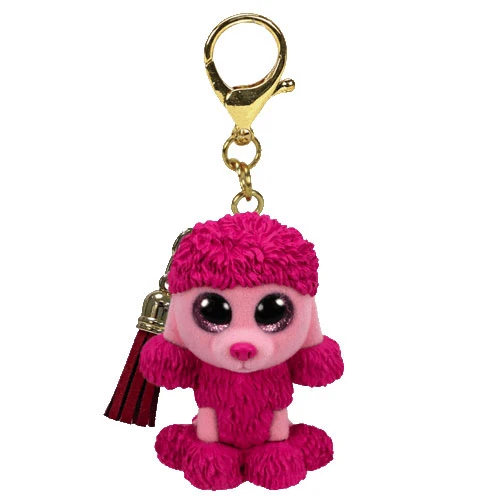 TY mini boos Patsy le poodle rose clip