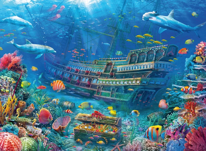 Navire au fond de la mer Casse-tête de 200 pièces