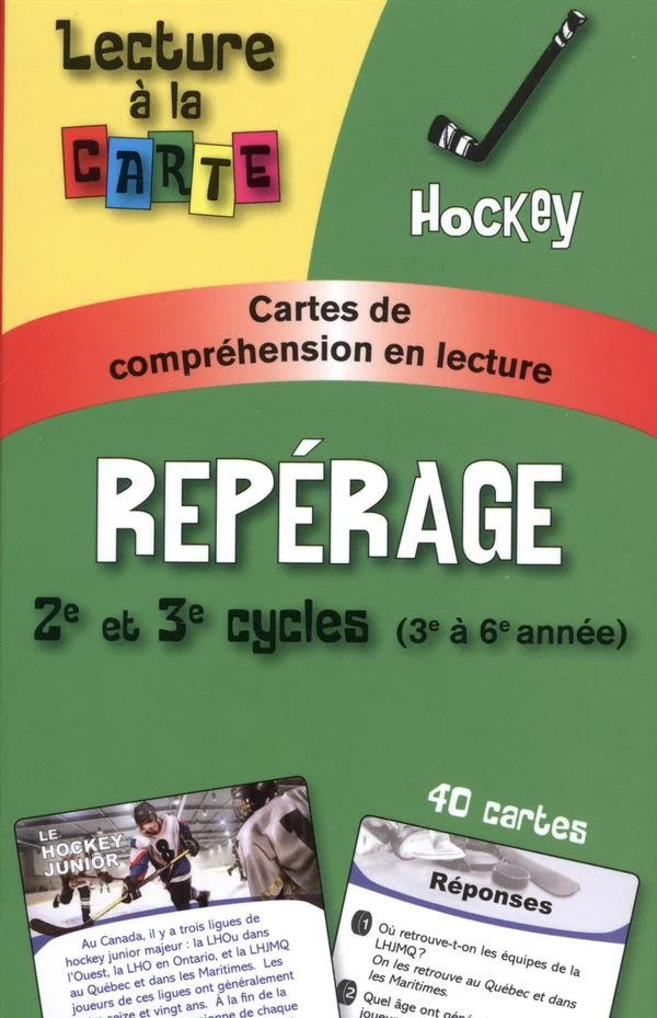 Lecture à la carte Repérage hockey 2e et 3e cycle