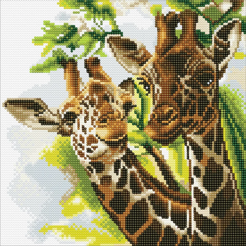 Peinture diamants Friendly Giraffes 12'' X 12''