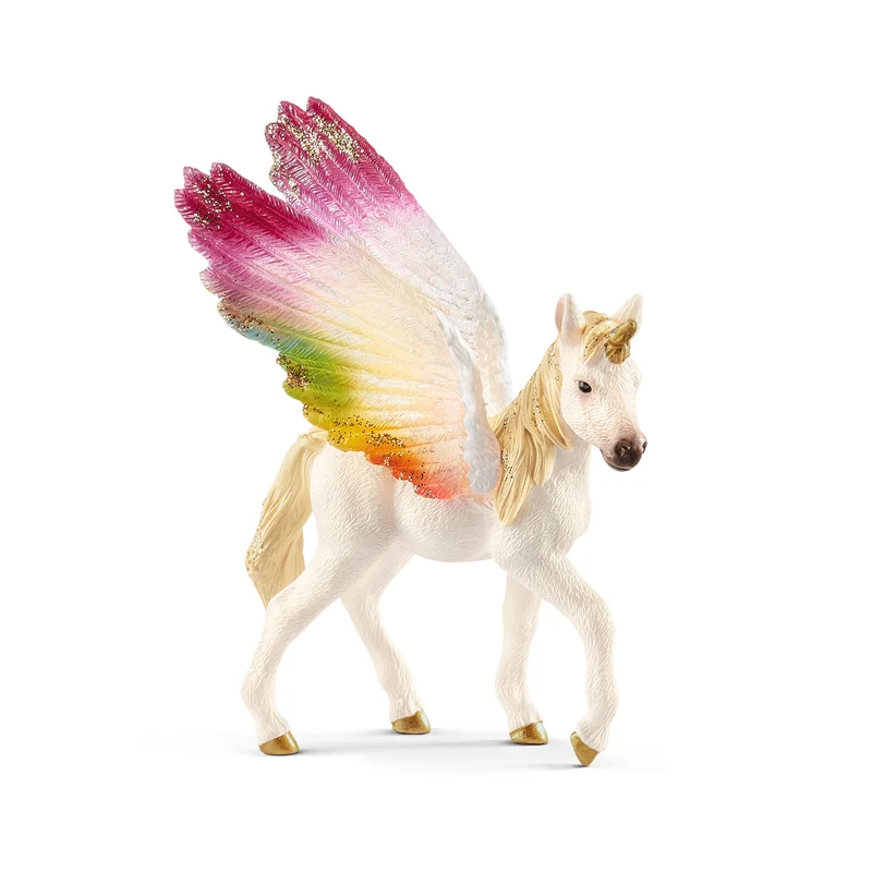Licorne ailée arc-en-ciel, poulain