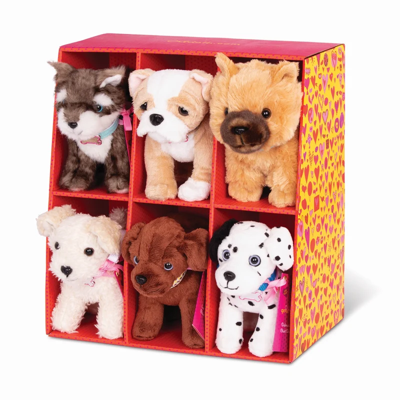 Peluche chien 15 cm assortis