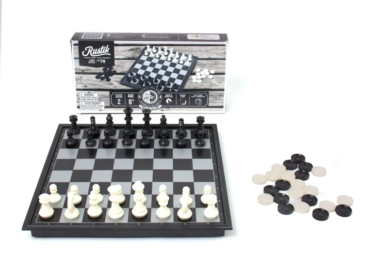 Jeu d'échecs et dames magnétique