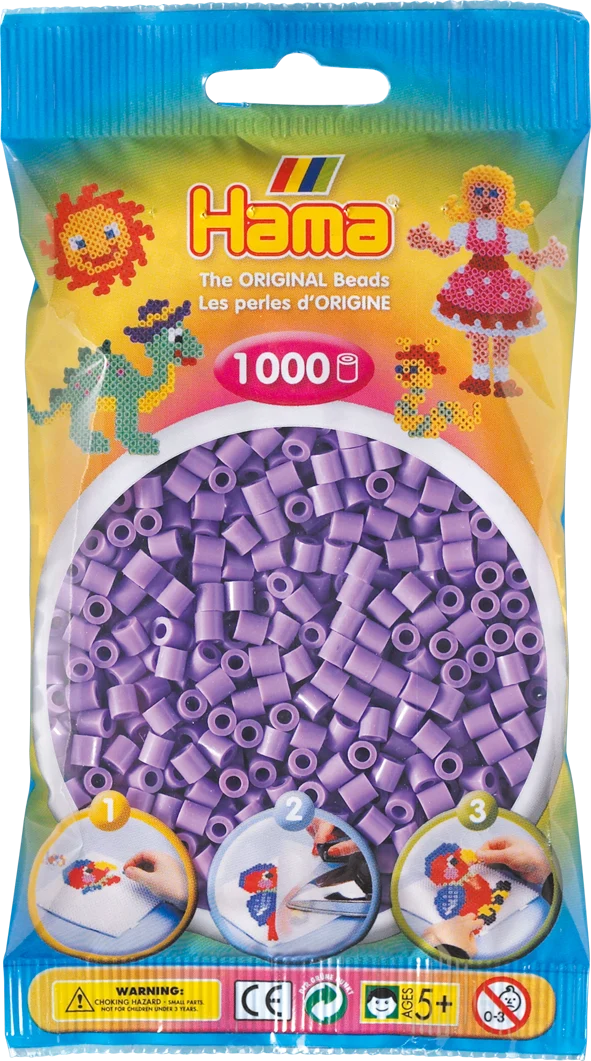 Sac de 1000 billes HAMA, mauve pastel