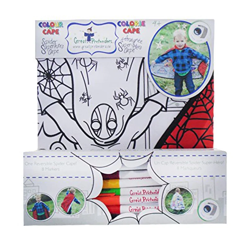 Cape de super-héros Spiderman à colorier